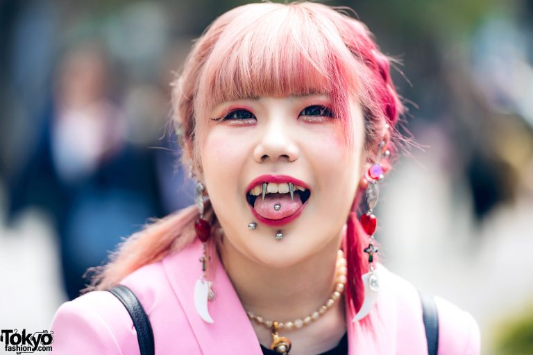 Vampire Fang Piercing, Tongue Piercing & Labret Piercings Tokyo Fashion