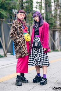 Kawaii Tokyo Girls Street Styles w/ Purple Hair, WEGO Leopard Coat, RRR ...