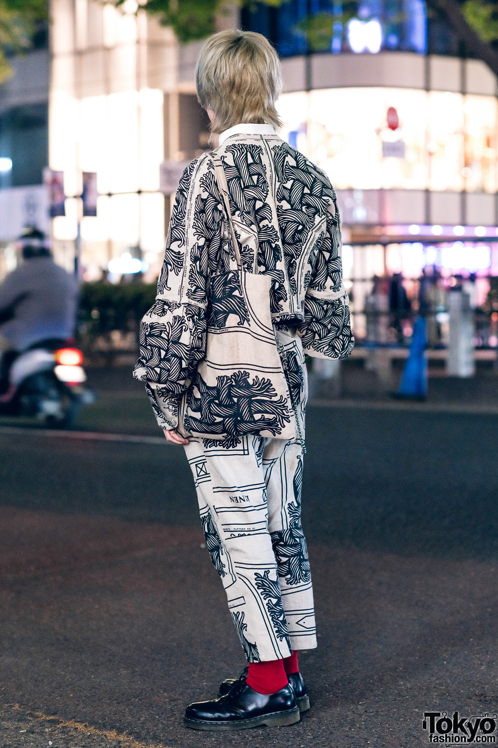 Christopher Nemeth Rope Print Fashion in Harajuku w/ Beret