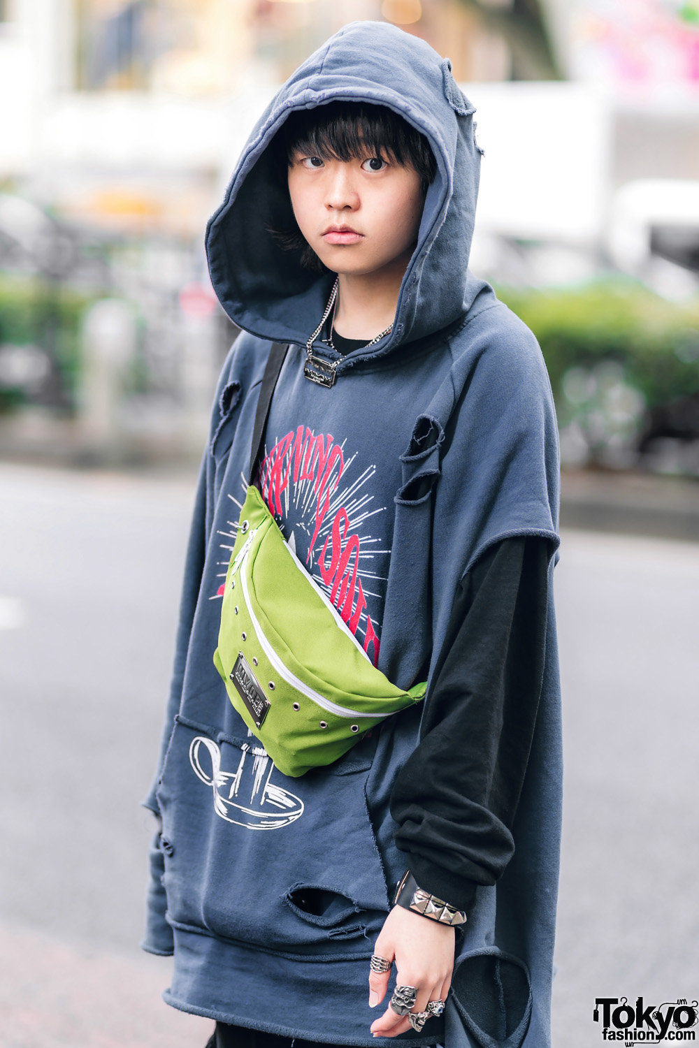 MYOB Ripped Hoodie Sweater & Black Sweatshirt – Tokyo Fashion