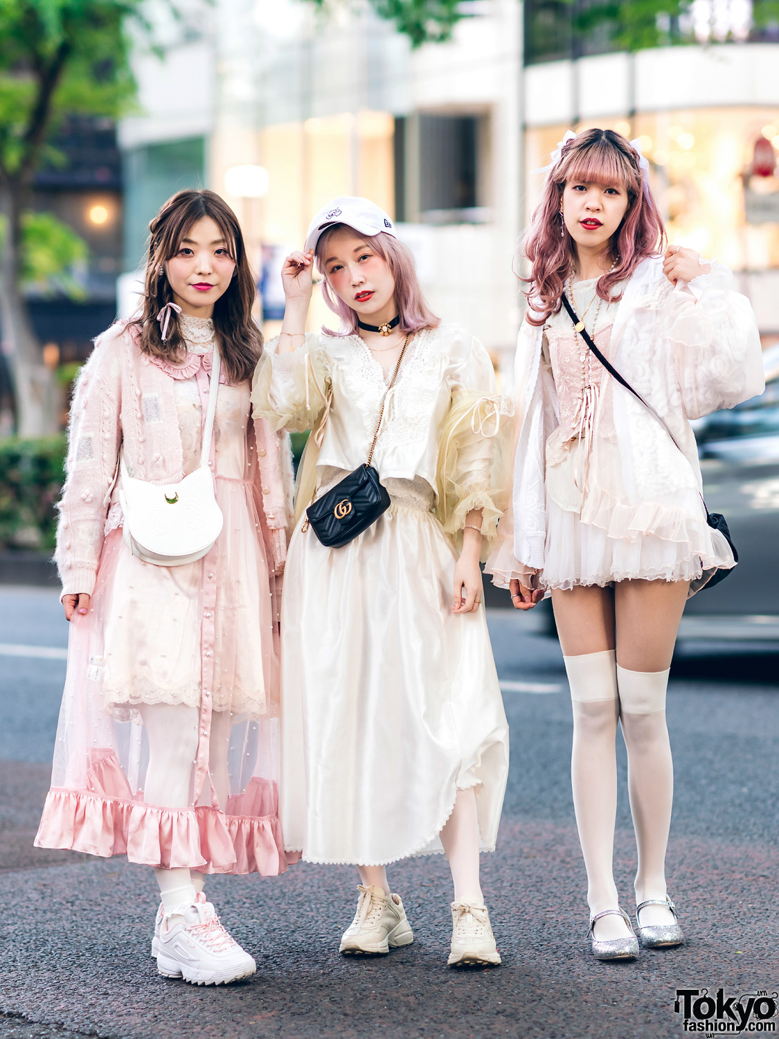 Vintage Inspired Sheer Pastel Harajuku Street Styles w/ Pink Hair, Etsuna Otsuka Fashion, Handmade Items, DonDonDown, RoseMarie Seoir & Theatre Products
