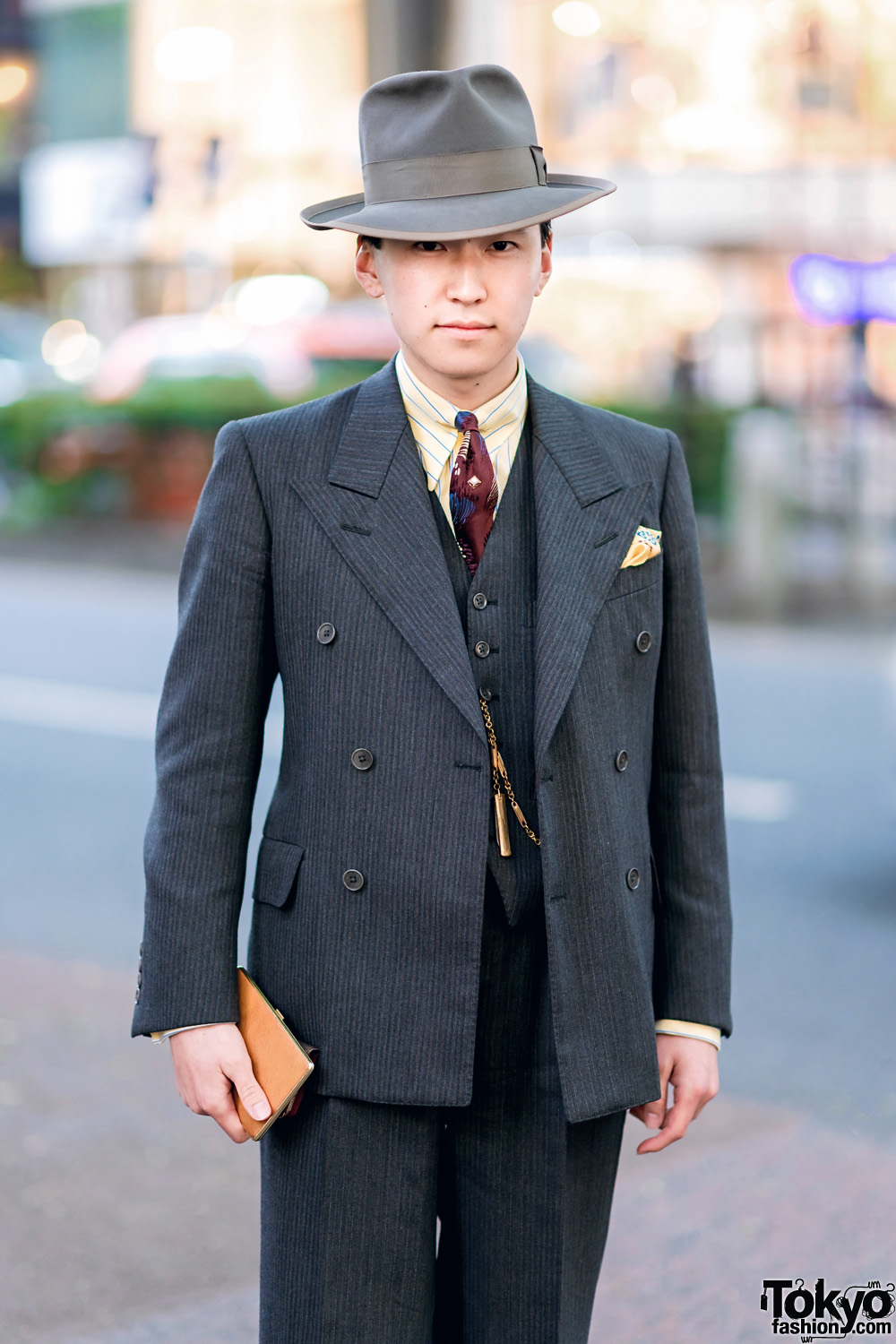 Dapper Tokyo Street Fashion w/ Vintage 1940’s Stetson Hat, Pocket ...