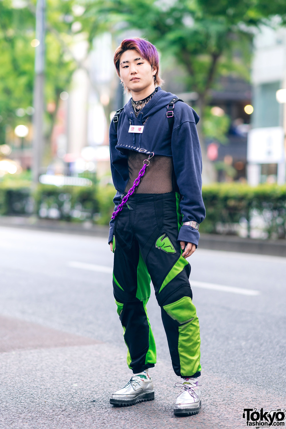 Cropped Hoodie, Mesh Shirt Kawasaki Pants – Tokyo