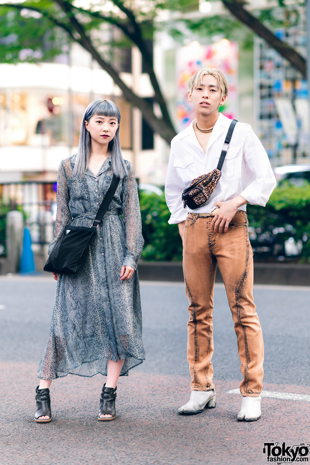 Harajuku Street Styles w/ Jouetie Reptile Print Dress, John Lawrence Sullivan, Prada, Timberland Cutout Boots & Maison Margiela Tabi Boots