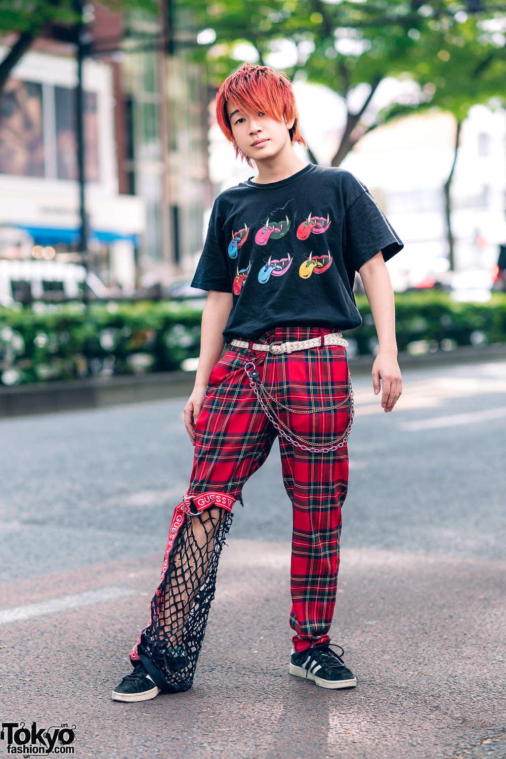 Red Black Checkered Pants, Harajuku Punk Plaid Pants