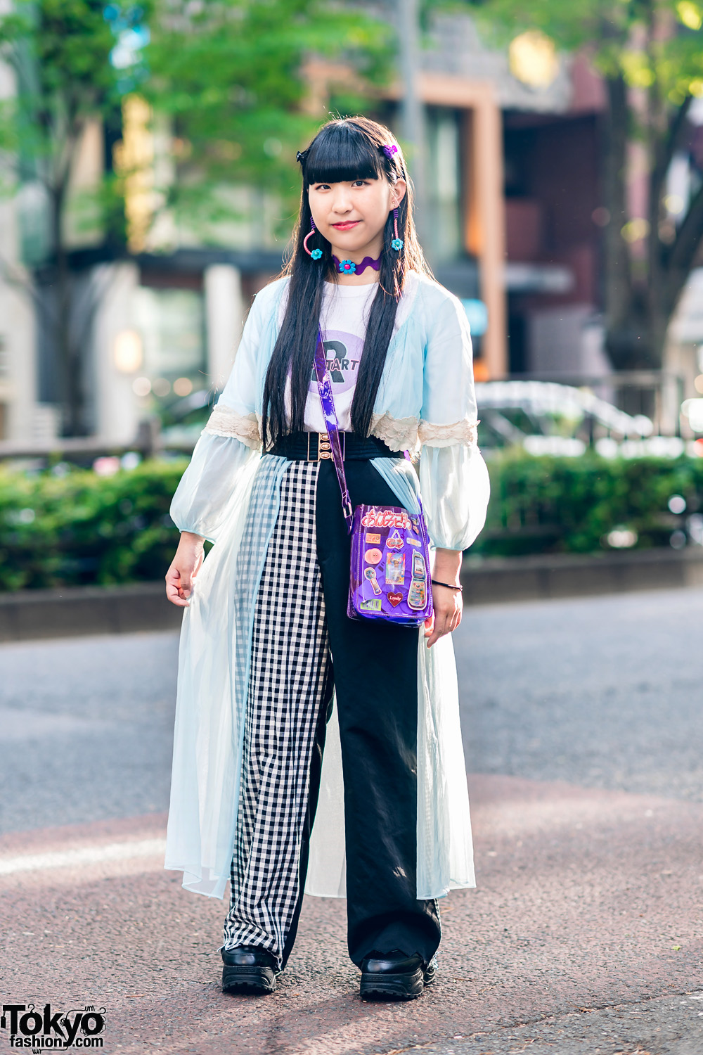 Harajuku Street Fashion w/ Long Hair, Kiki Sheer Robe, RRR Half Gingham ...