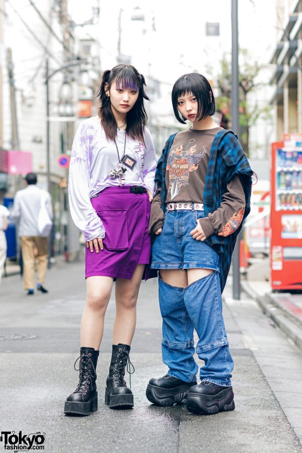 Japanese Girls Harajuku Street Styles w/ Purple Bangs, MYOB NYC, ESC ...