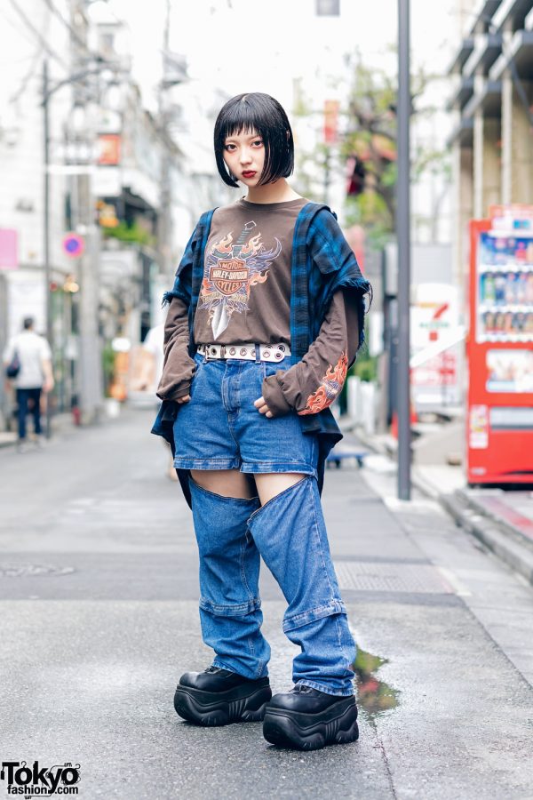 Blue Themed Street Fashion In Harajuku Tokyo Fashion