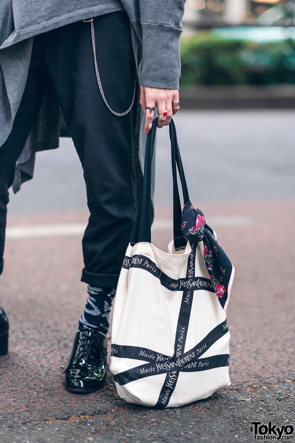 Yves Saint Laurent Tote Bag w/ Vivienne Westwood Bag Scarf – Tokyo