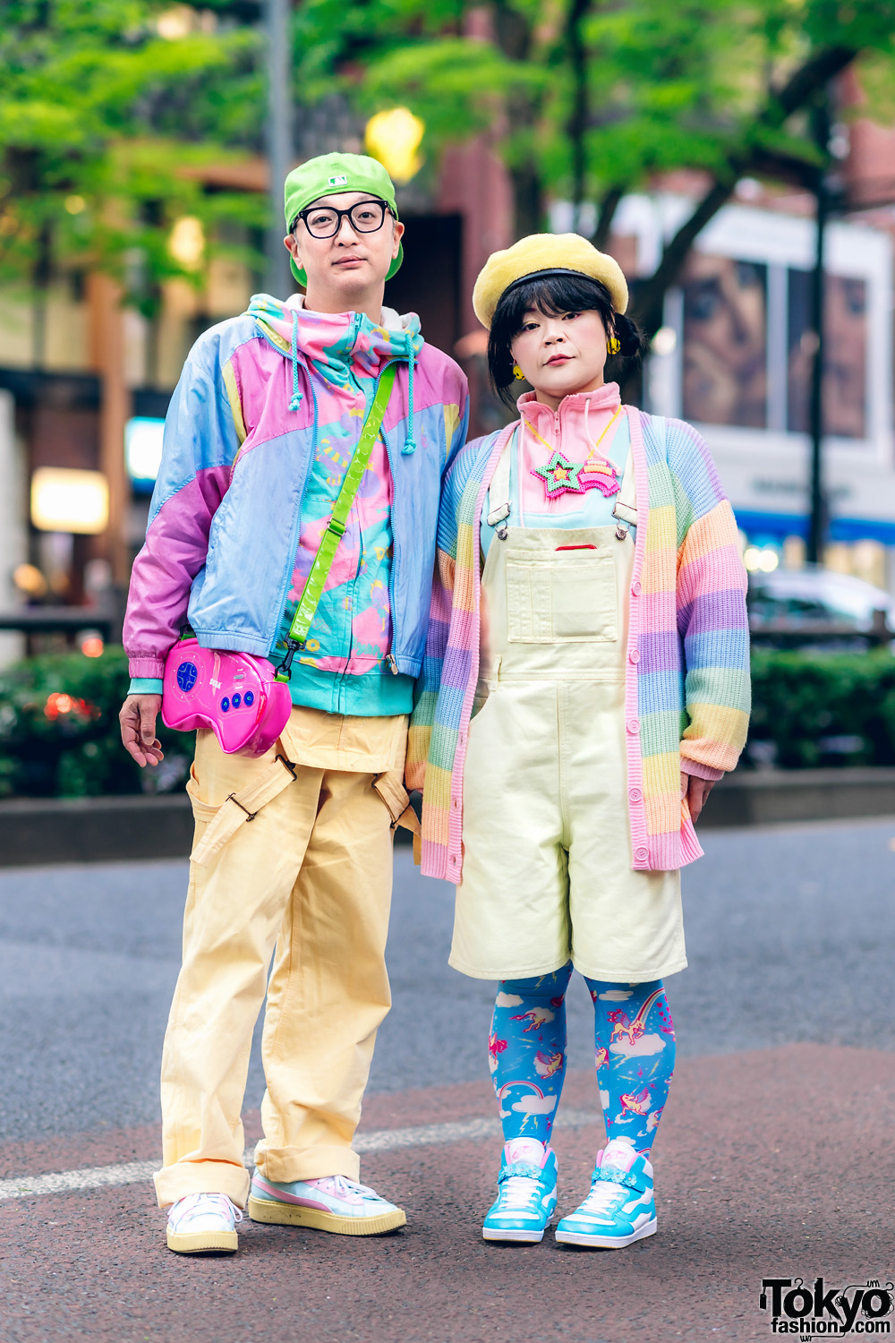 Harajuku Duo in Rainbow Streetwear Styles w/ WEGO, Vans, Galaxxxy, Carhartt, New Era, Puma & Vintage Fashion