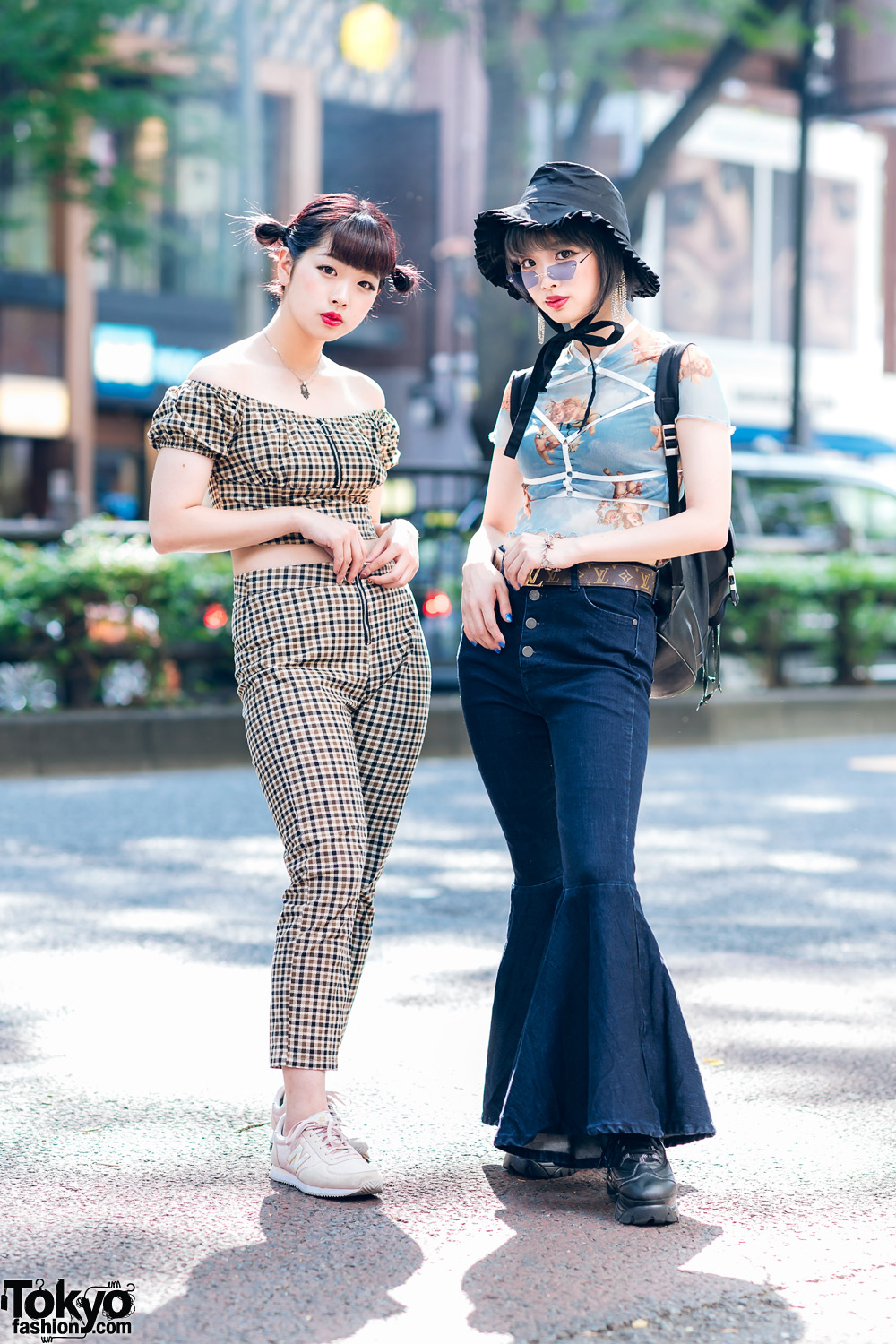 Tokyo Girls Summer Street Styles w/ Cotton On Gingham Set, Romantic Standard, Bubbles Harajuku & New Balance