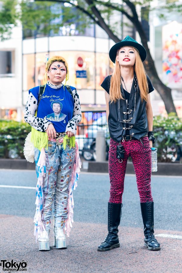 Japanese Styles w/ Vivienne Westwood World’s End Hat, Koizumi Sleeveless Tee, Handmade & Vintage Fashion, Gibson, Fetis, Tripp NYC Cheetah Pants, Dolls Kill & Dr. Martens