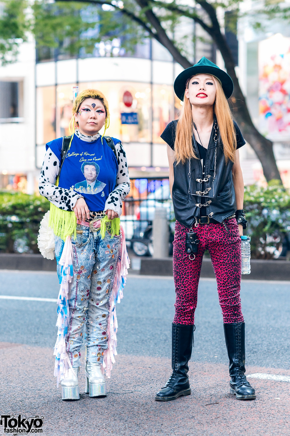 Japanese Styles w/ Vivienne Westwood World's End Hat, Koizumi Sleeveless Tee, Handmade & Vintage Fashion, Gibson, Fetis, Tripp NYC Cheetah Pants, Dolls Kill & Dr. Martens