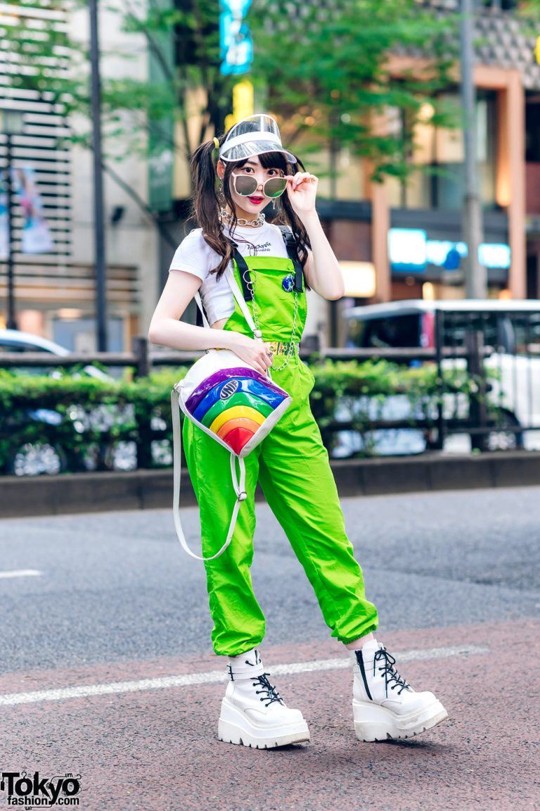 Japanese Pop Idol In Harajuku W Twin Tails Clear Visor Rose Apple