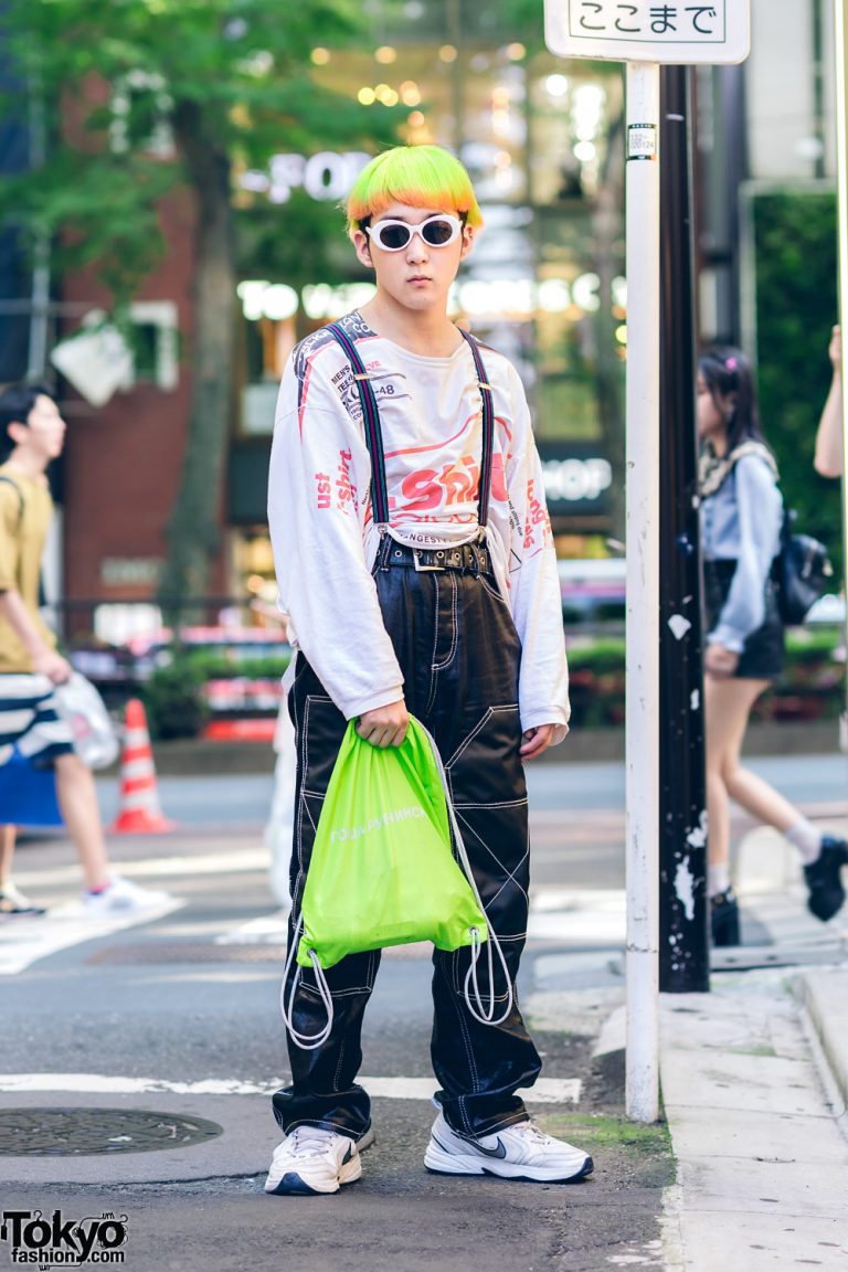 Harajuku Street Style w/ Yellow Bob, Suspenders, Doublet Sweatshirt ...
