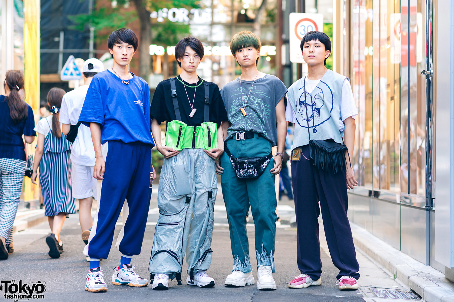 Harajuku Guys in Blue Street Styles w/ Ader Error x Puma, Codona De Moda, Sub-Age, Nike, Adidas, Eytys & Remake Fashion