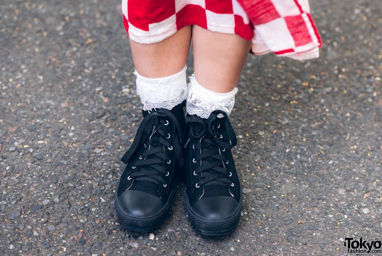 Checkered Yukata Street Fashion in Harajuku w/ Twin Purple Braids ...