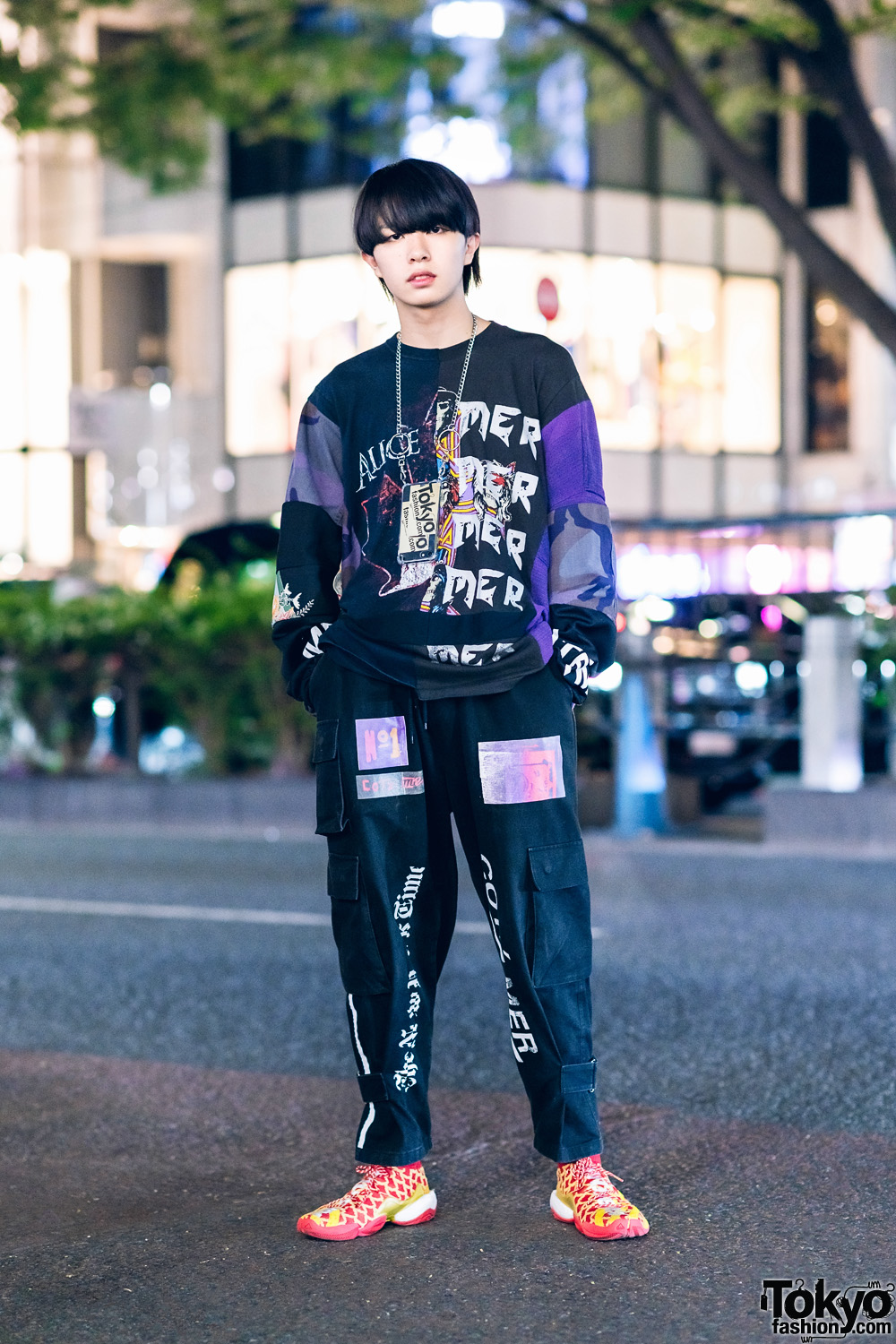 Japanese Teen Model in Cote Mer Graphic Print Streetwear Style w/ Blunt ...