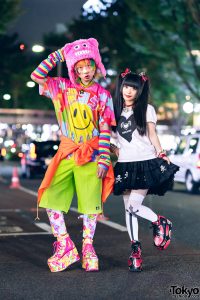 Harajuku Kawaii & Gothic Street Styles w/ Rainbow Hair, Fuzzy Monster ...