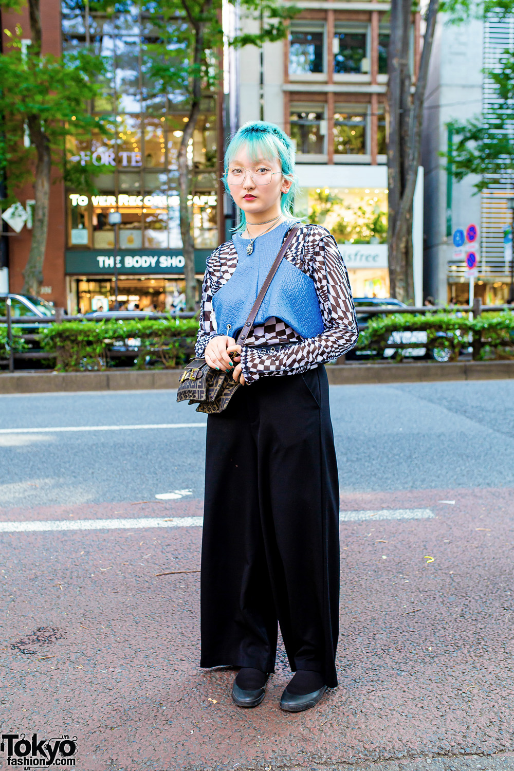 Harajuku Vintage Street Fashion w/ Blue Hair, Faith Tokyo, Fendi & Radd Lounge