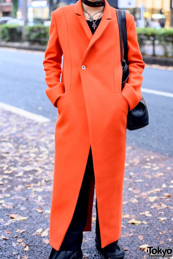 Asymmetrical Maxi Coat Street Style in Tokyo w/ S.A.W. Coat, Rick Owens ...