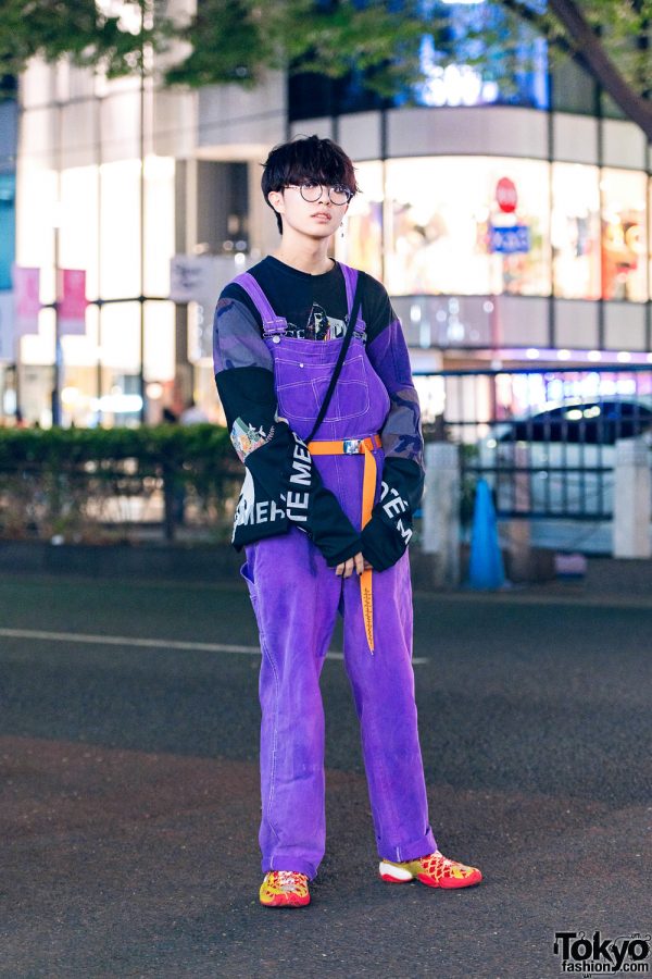 Harajuku Guy’s Streetwear Fashion w/ Round Glasses, Cote Mer Graphic ...