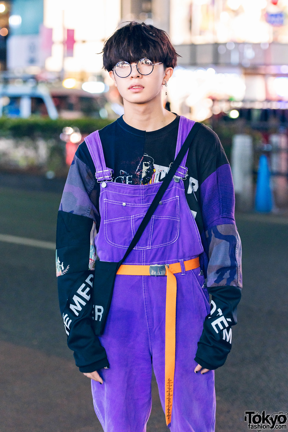 Harajuku Guy’s Streetwear Fashion w/ Round Glasses, Cote Mer Graphic ...