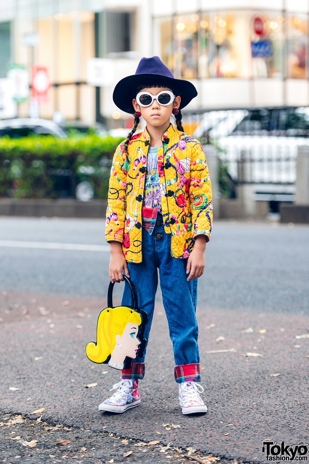 Vintage Japanese Kids Street Fashion in Harajuku w/ Honey Supply Quilted Jacket, Please And Thank You Store, Tahlia Store & Painted Canvas Sneakers