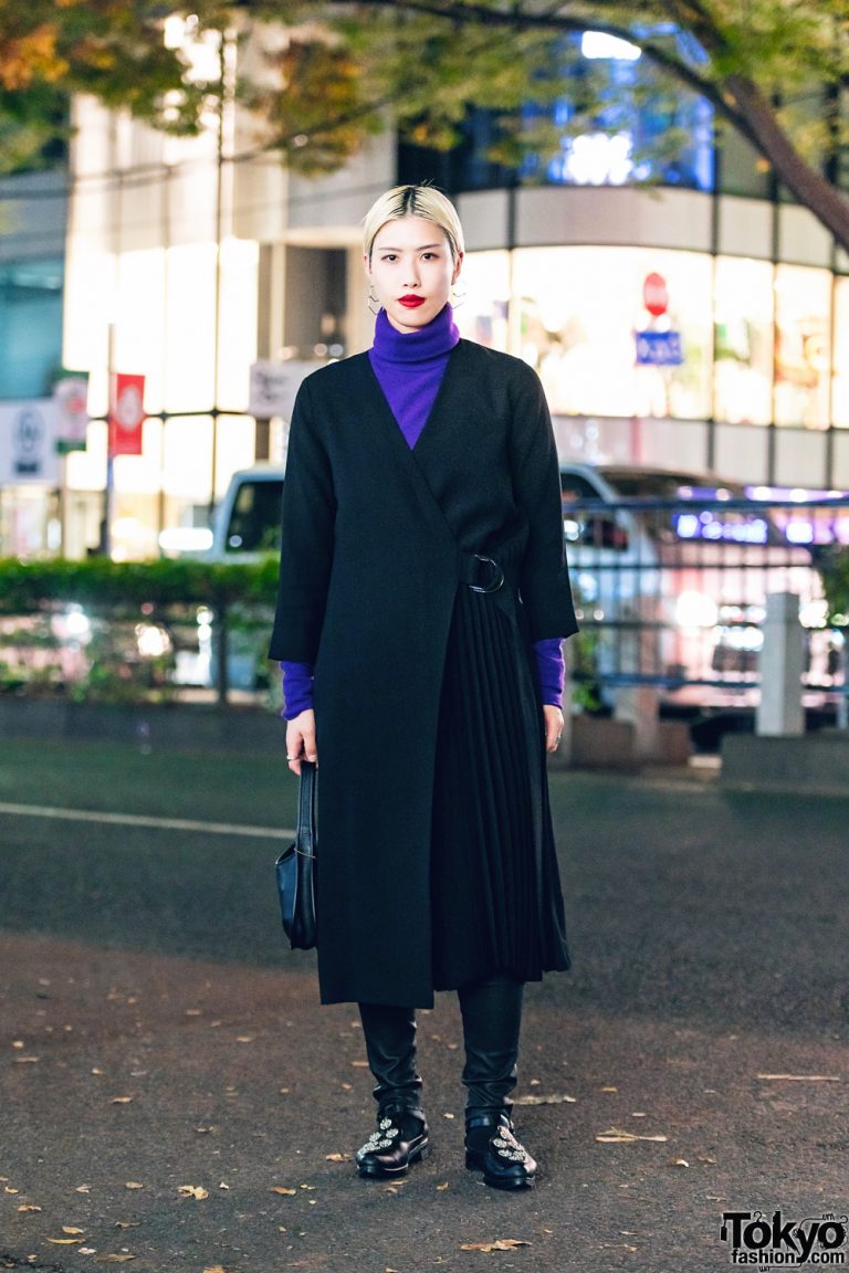 Long Pleated Coat in Harajuku w/ COS Fashion, Tokyo, Bopper Shoes ...