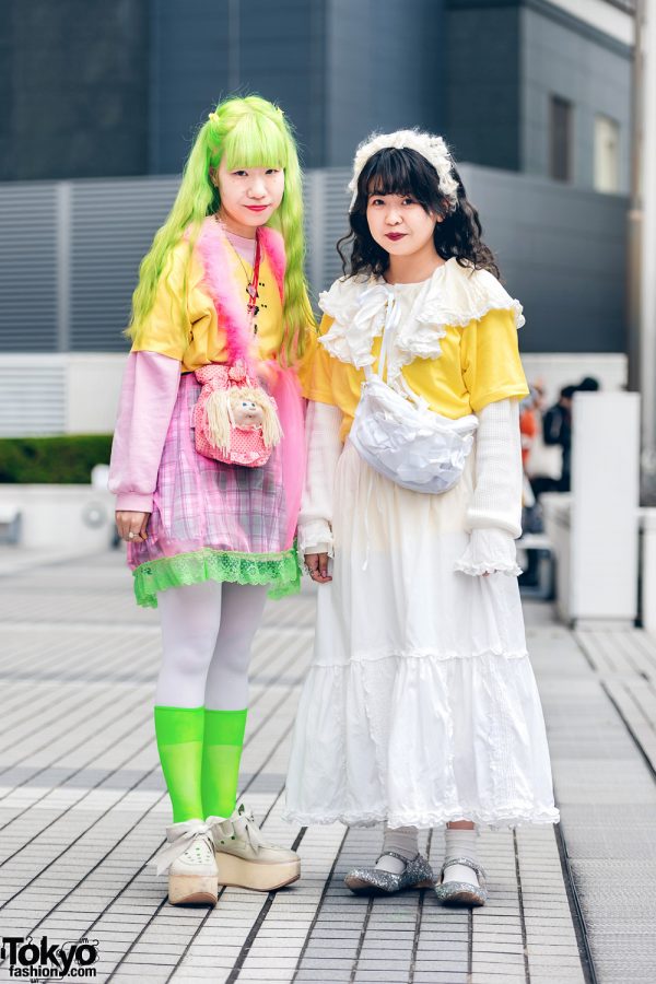 Tokyo Girls Streetwear Styles w/ Green Hair, Keisuke Kanda, Cabbage Patch Kids, Tokyo Bopper & Glitter Flats
