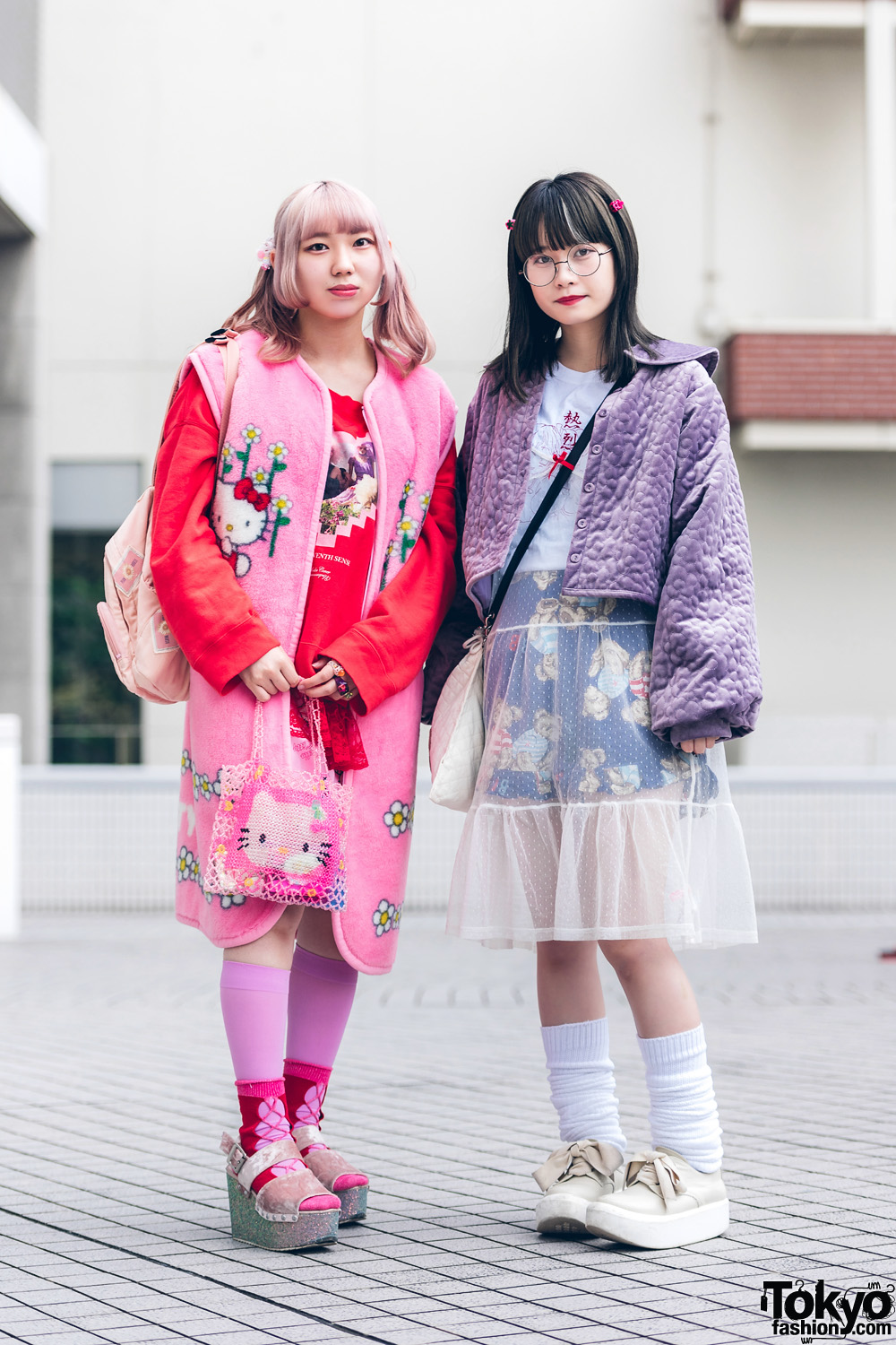 Bunka Fashion College Styles w/ Pink Hair, Round Glasses, Hello Kitty, Undercover, Mikansei, Pink House, Merry Jenny, & Tokyo Bopper