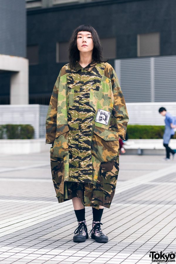 Bunka Fashion College Camouflage Print Street Style w/ Kidill & Hiro