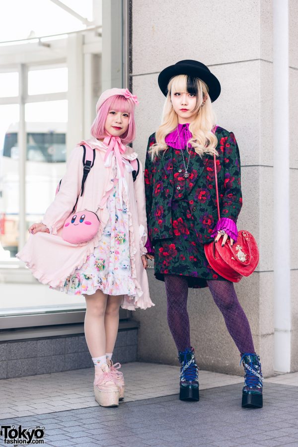Japanese Street Styles w/ Pink Bob, Two-Tone Hair, Hats, Nile Perch, Vintage Suit, Kirby Bag, Vivienne Westwood, Alice and the Pirates, Yosuke & Swankiss