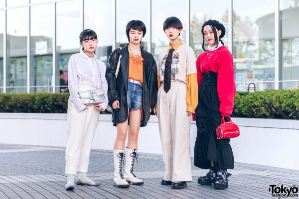 Tokyo Girls Street Styles w/ The Shining Twins, Leather Jacket, Necktie, Berrycupide, Mono Comme Ca, RRR & Vintage