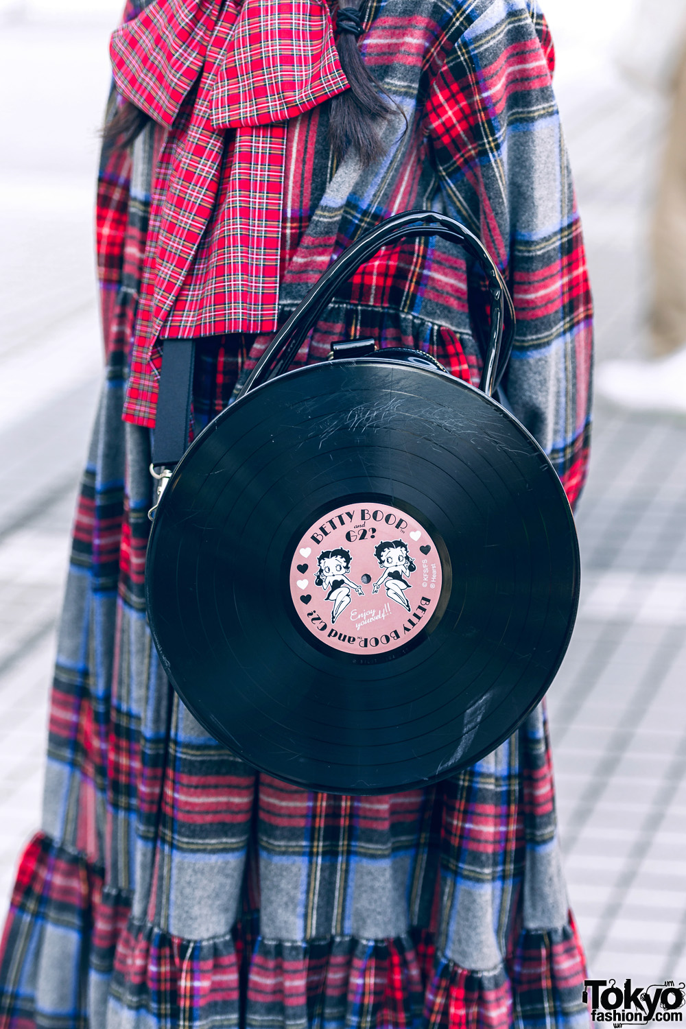 Tokyo Teen Style w/ HEIHEI Plaid Bow Dress, Beret, Lace Socks & G2