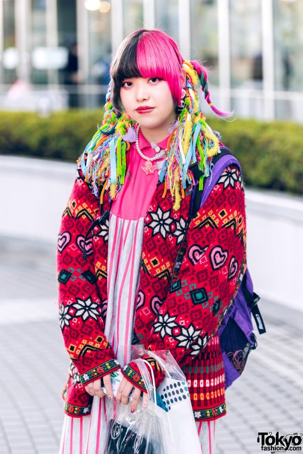 Kawaii Vintage Street Fashion w/ Colorful Twin Braids, WEGO & Candy ...
