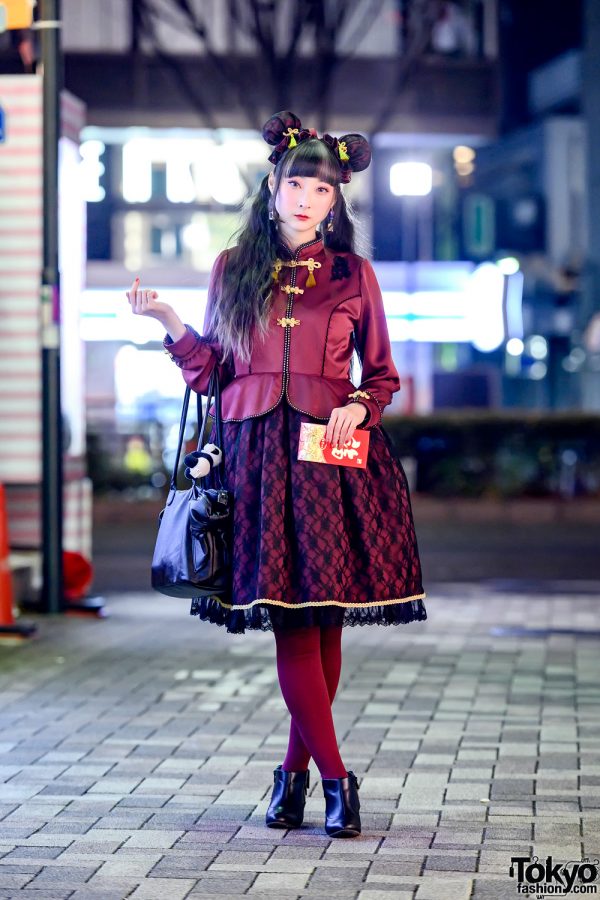 Japanese Student In Fuzzy Cat Ear Hat w/ Comme Ca Du Mode Coat, Lily Brown  Mock Neck, Spiral Girl Denim Shorts, Vivienne Westwood Belt, Louis Vuitton  Scarf, Gucci, Milk Accessories & Mouse