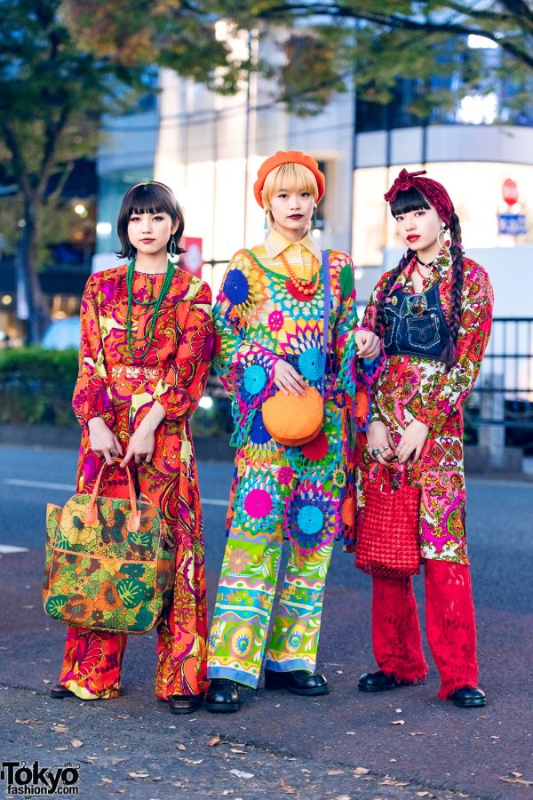 Retro Vintage Harajuku Street Styles w/ 60s Jumpsuit, Knit Dress, Floral Prints, Vivienne Westwood, Kiki Koenji, Oyasumi Club