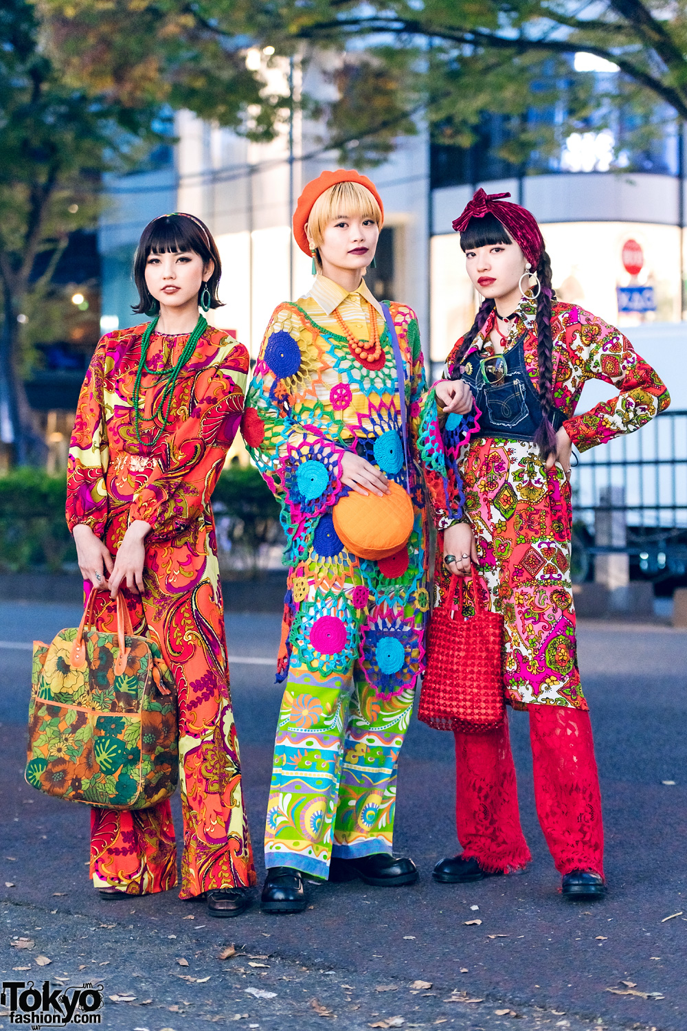 Retro Vintage Harajuku Street Styles w/ 60s Jumpsuit, Knit Dress, Floral Prints, Vivienne Westwood, Kiki Koenji, Oyasumi Club