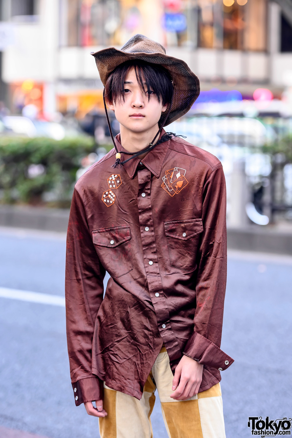 Western Themed Harajuku Street Style w/ Vintage Shirt, Straw Hat ...