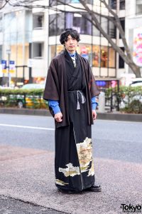 Japanese Kimono, Necktie & Dr. Martens Street Style in Harajuku, Tokyo ...