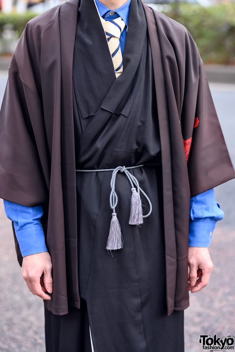 Japanese Kimono, Necktie & Dr. Martens Street Style in Harajuku, Tokyo ...