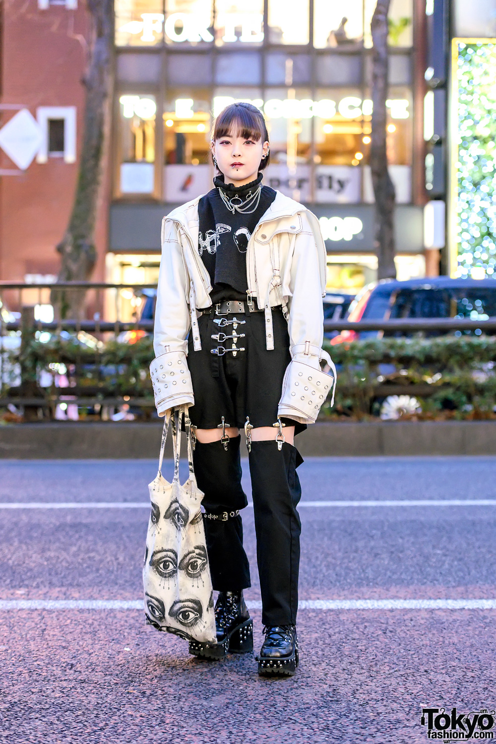 Harajuku Girl in MYOB NYC Fireman Joint Pants, Oversized Sleeve Jacket ...