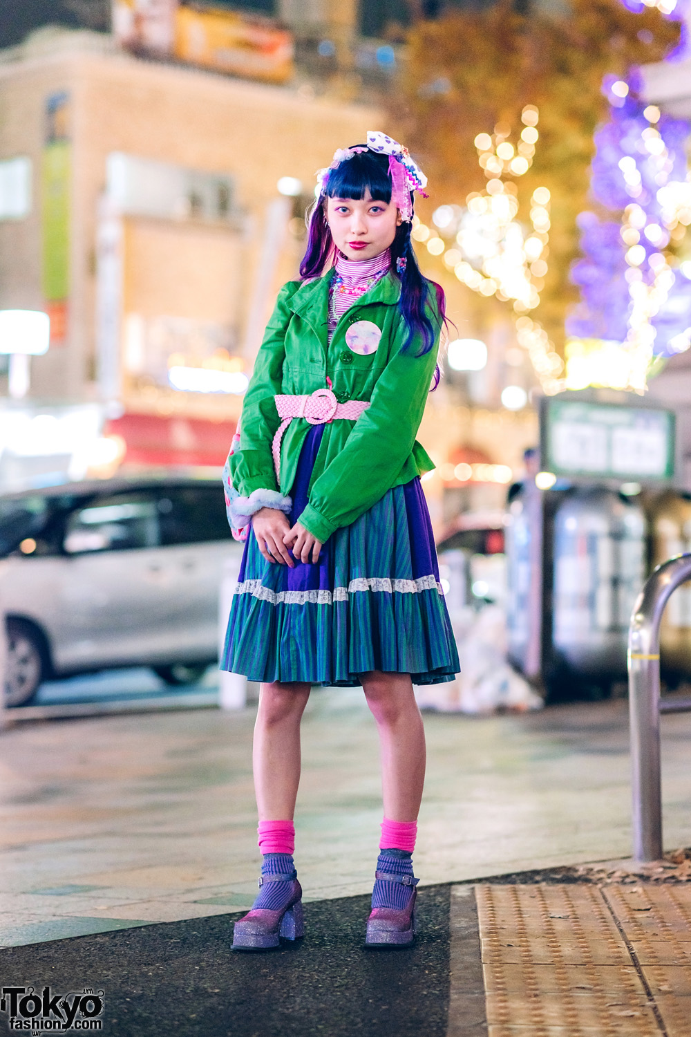 6%DOKIDOKI Harajuku Street Style w/ Kawaii Fashion & Colorful Hair, Nile Perch, Vintage Items & Office Kiko Glitter Shoes