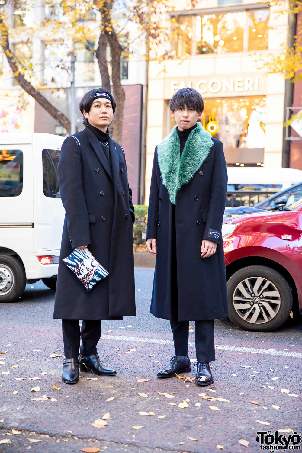 Japanese Menswear w/ All Black Dior, Striped Headband, Turtleneck Sweaters, Hand-Painted Clutch, Anton Berluti and Celine Leather Shoes
