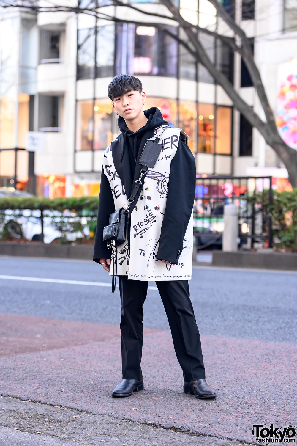 Japanese Street Style in Harajuku w/ Handmade Vest, Ambush Japan, Comme ...