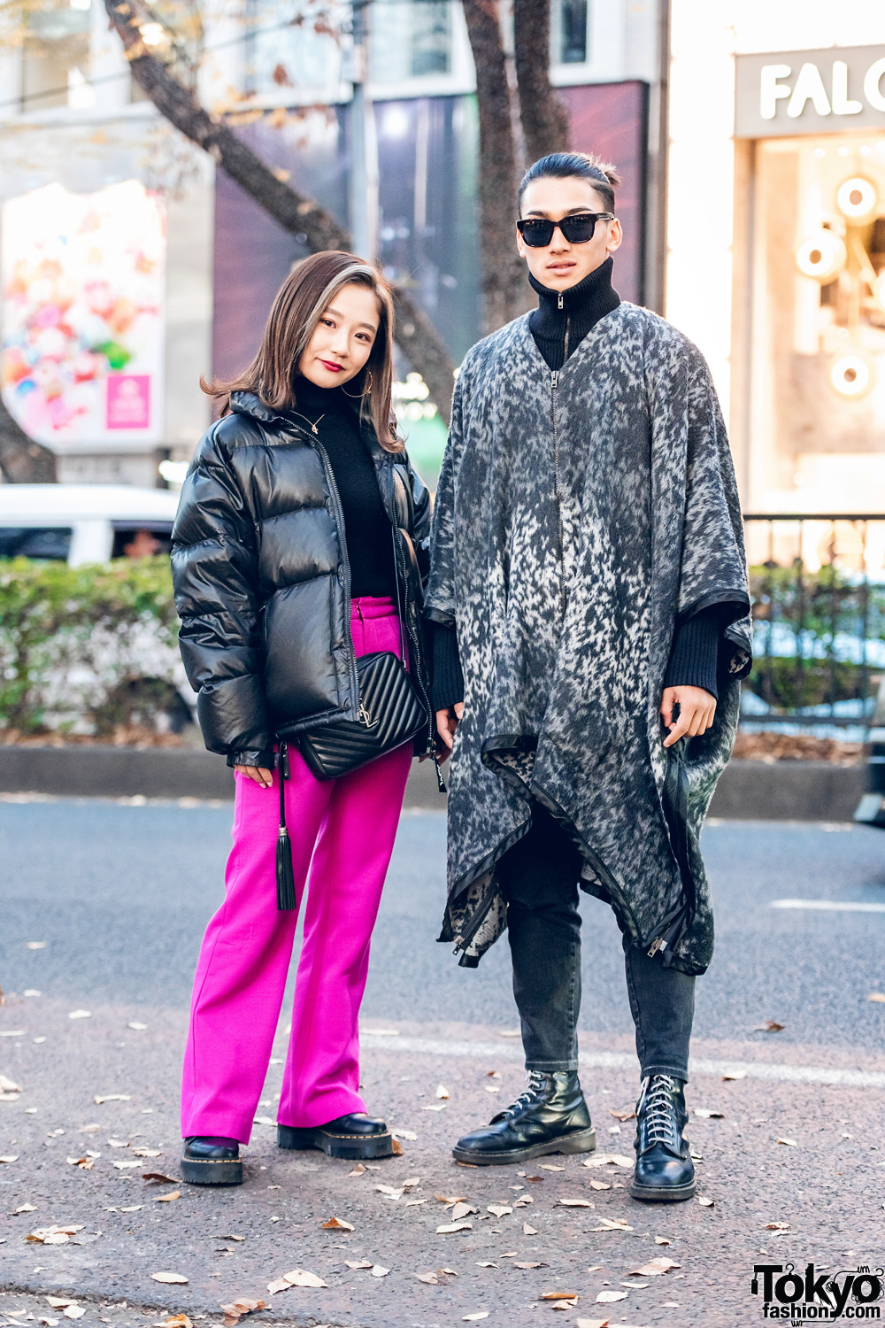 Street Fashion in Harajuku w/ X-Girl Puffer Jacket, UNIQLO, Sly, Maison Margiela, YSL Handbag & Dr. Martens Boots