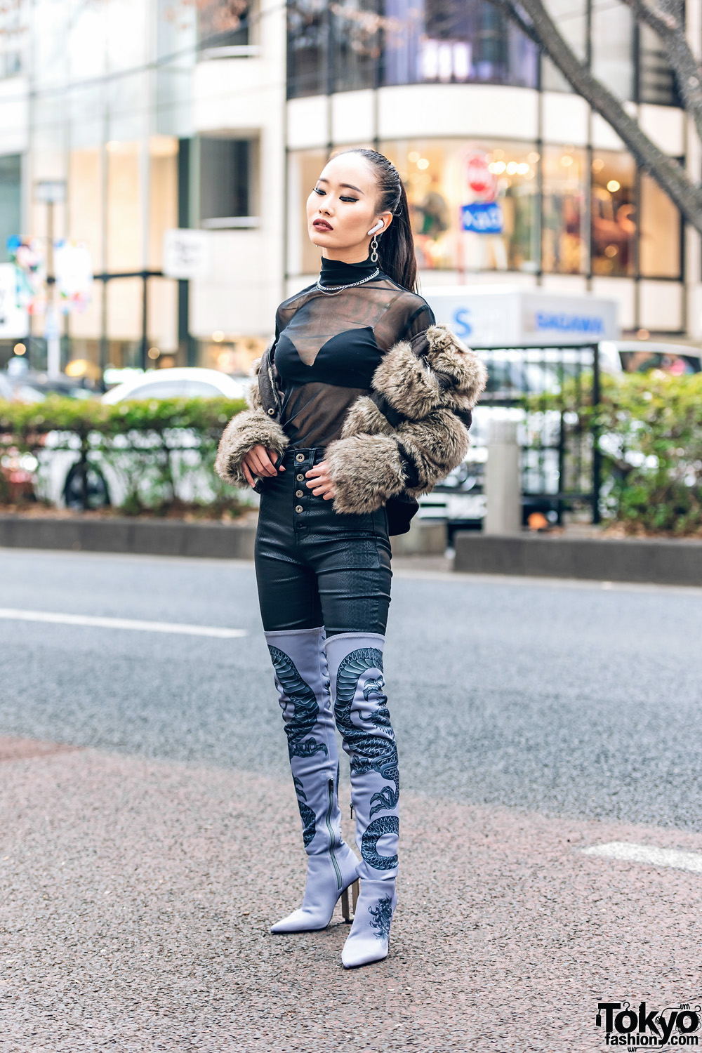 Shop Disney Casual Style Faux Fur Street Style Collaboration by かなかなフェーブル