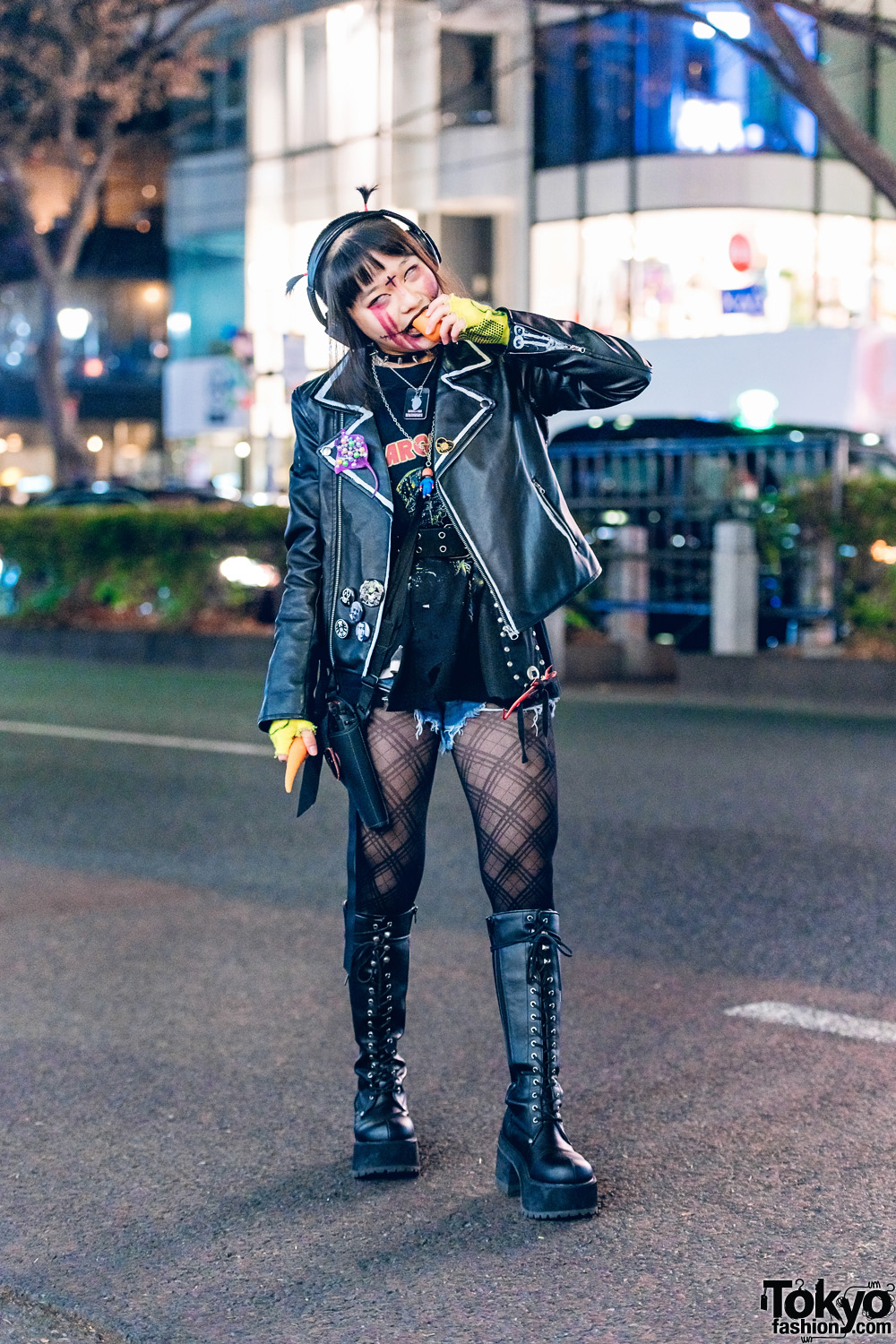 Harajuku Punk in Studded Leather Jacket & Boots