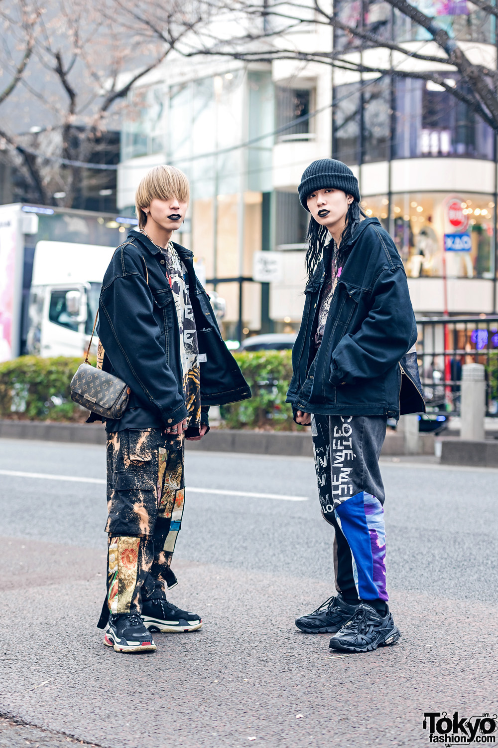 Cote Mer Kimono Jackets in Harajuku w/ Black Lipstick, Patchwork Pants ...